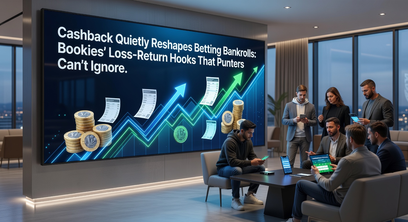 Infographic detailing cashback calculation: losses minus winnings equals net, multiplied by rebate percentage for instant account boost