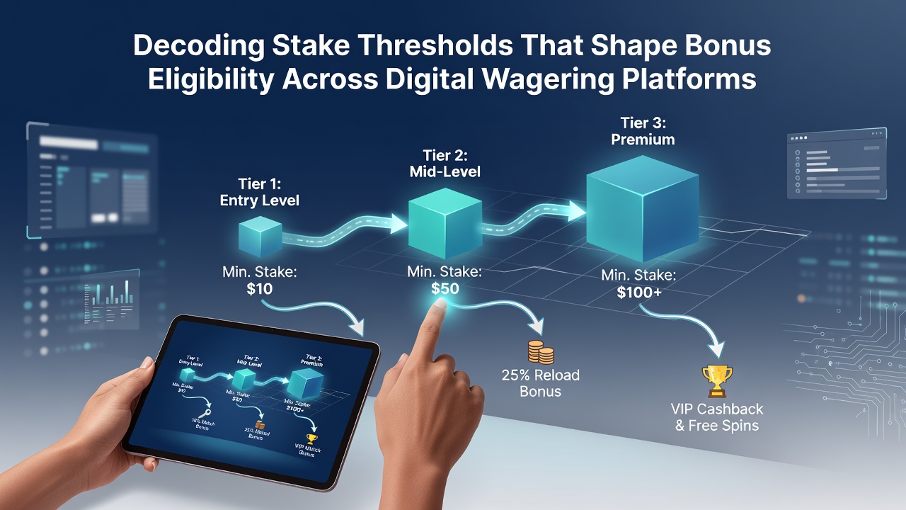 Comparison chart illustrating different stake thresholds across global digital wagering platforms and their impact on bonus access
