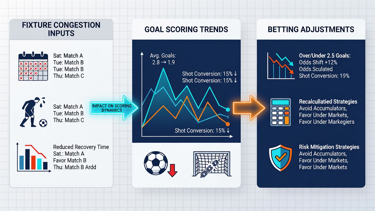 Bookmaker interface displaying adjusted odds during periods of fixture congestion in football