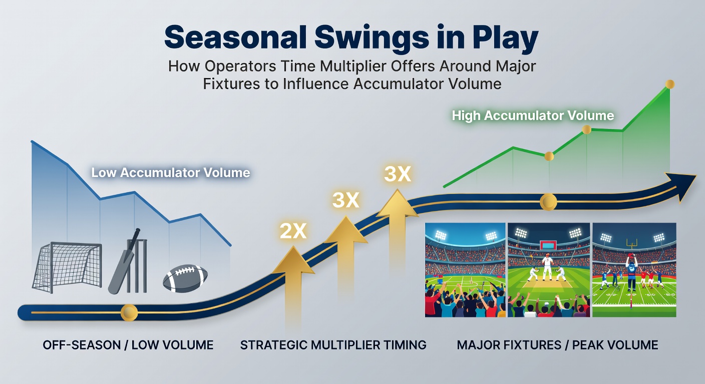 Betting operators reviewing fixture calendars and planning multiplier promotions for accumulator volume growth